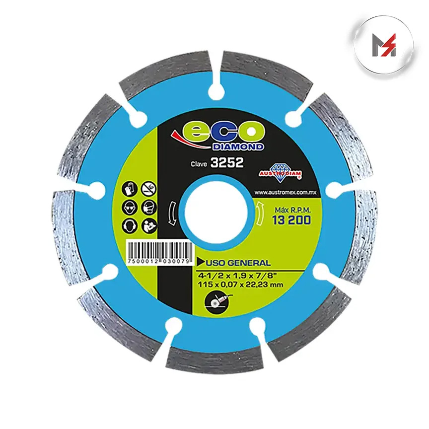 DISCO DIAMANTE SEGMENTADO/ECO DIAMOND 4 1/2in GRAL Y MARMOL
