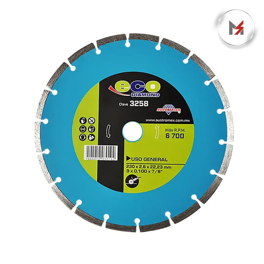 DISCO DIAMANTE SEGMENTADO 9 x 0.100 x 7/8 DDD AUSTROMEX