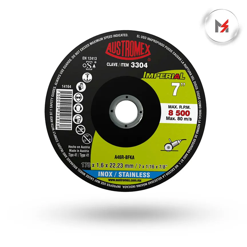 DISCO CORTE ACERO INOX. 7 X 1/16 X 7/8 IMPERIAL SSTTO. 873 AUSTROMEX 3304 - Mersol Sureste México