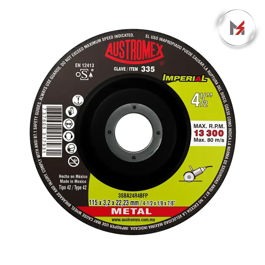 DISCO DE CORTE METAL 4 1/2 X 1/8 LINEA IMPER AUSTROMEX 335 - Mersol Sureste México