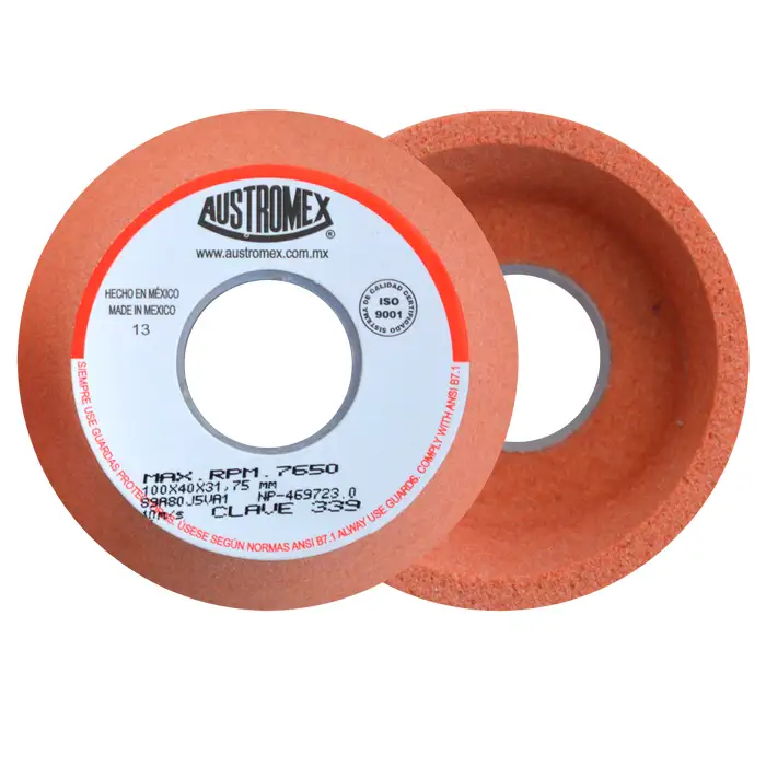 COPA ABRASIVA 100 x 40 x 31.75mm PARA AFILAR FRESAS BORCAS Y CORTADORES NARANJA AUSTROMEX AUSTROMEX 339 - Mersol Sureste México