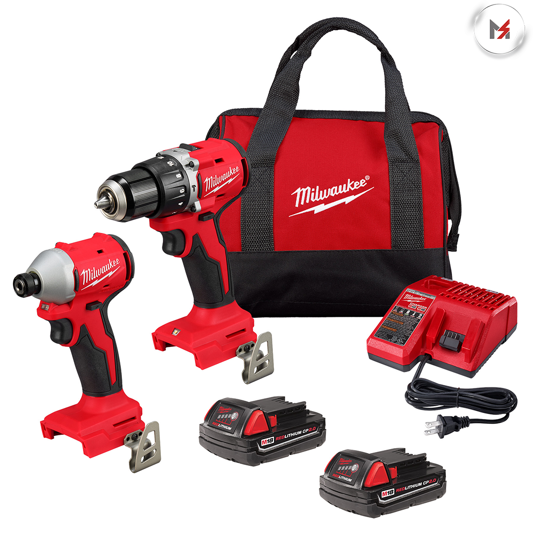 KIT TALADRO ATORNILLADOR COMPACTO SIN ESCOBILLAS M18 1/2 BATERIA Y CARGADOR MILWAUKEE MILWAUKEE 3610-22CT - Mersol Sureste México