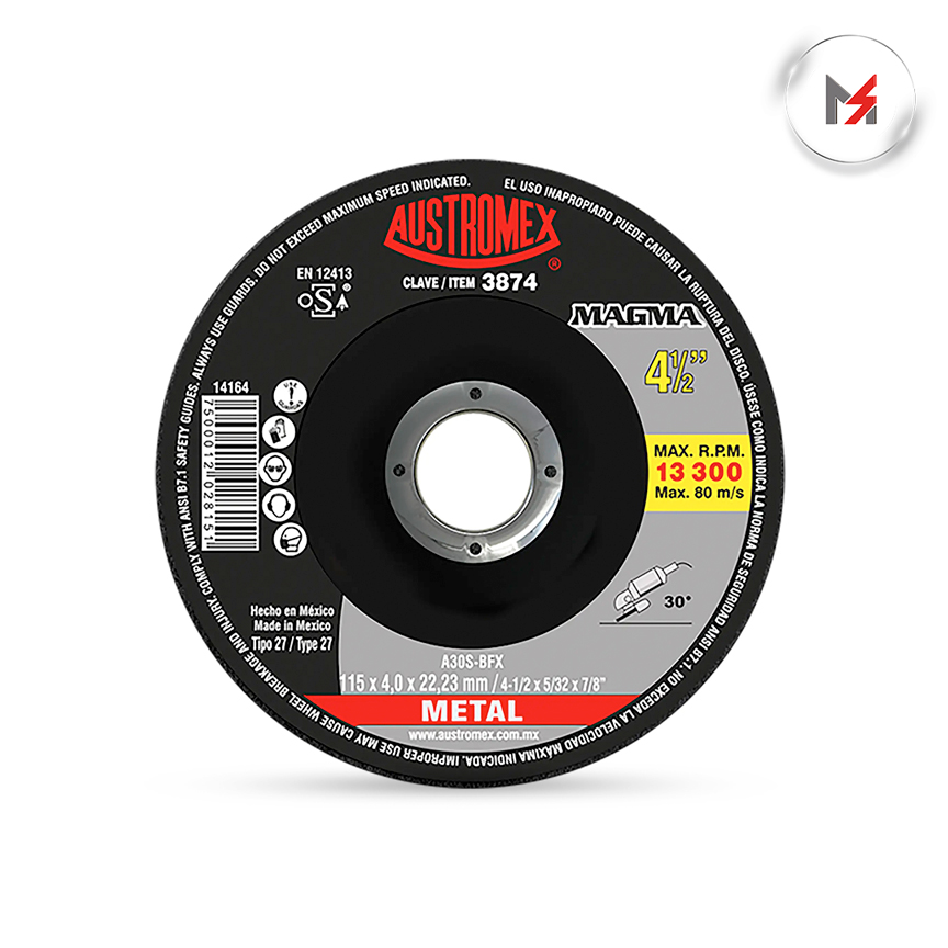 DISCO DESBASTE 2 EN 1 PARA ACERO INOX 4-1/2 AUSTROMEX 3874 - Mersol Sureste México