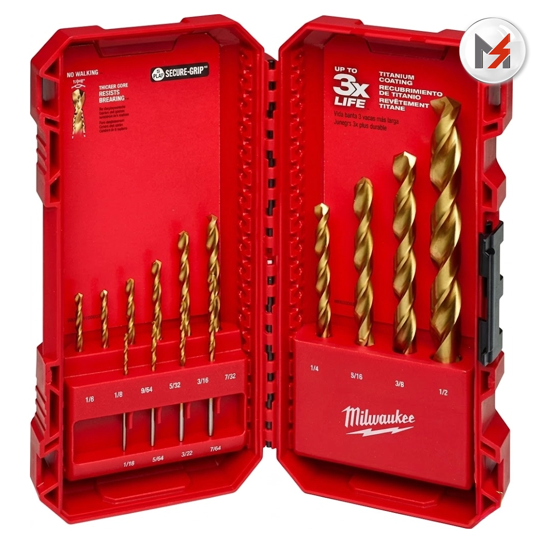 JUEGO DE BROCAS THUNDERBOLT TITANIUM MILWAUKEE MILWAUKEE 48-89-0011 - Mersol Sureste México