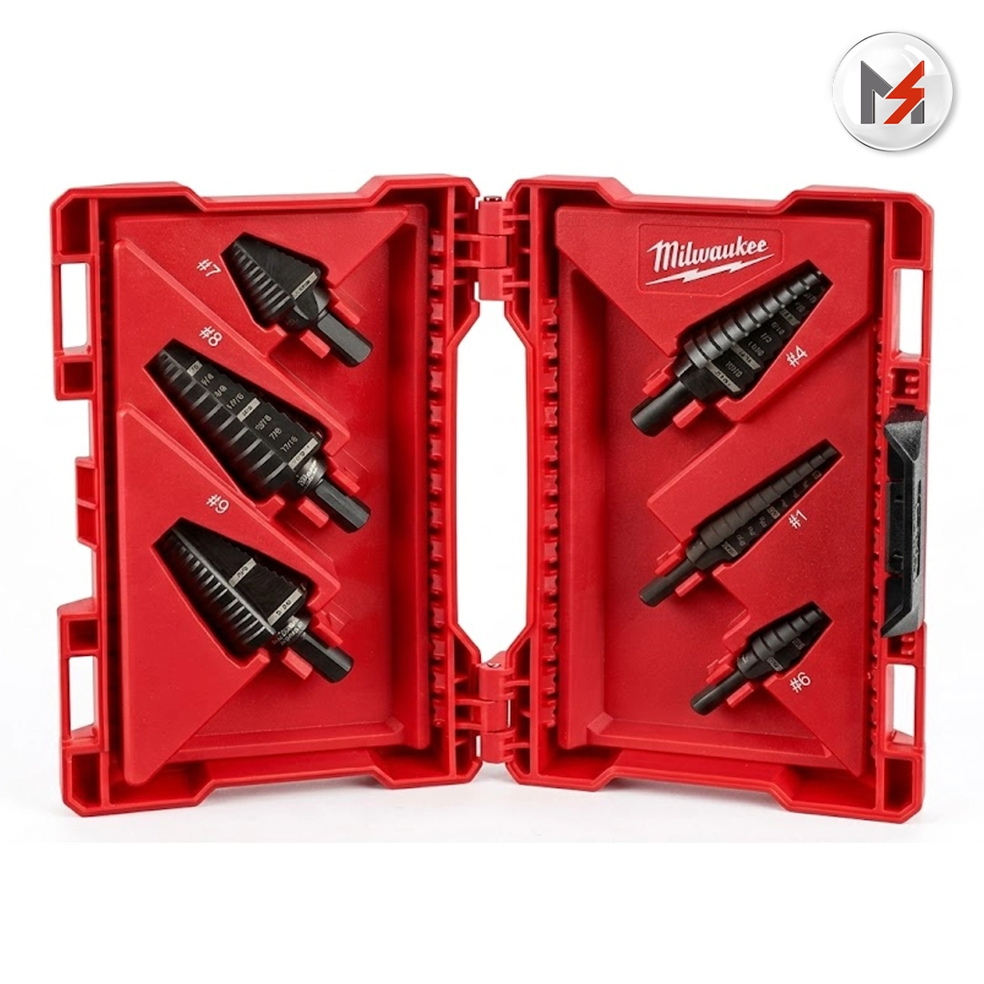 KIT DE BROCAS ESCALONADAS 6 PZS (#1, #4, #6, #7, #8, #9) MILWAUKEE MILWAUKEE 48-89-9224 - Mersol Sureste México
