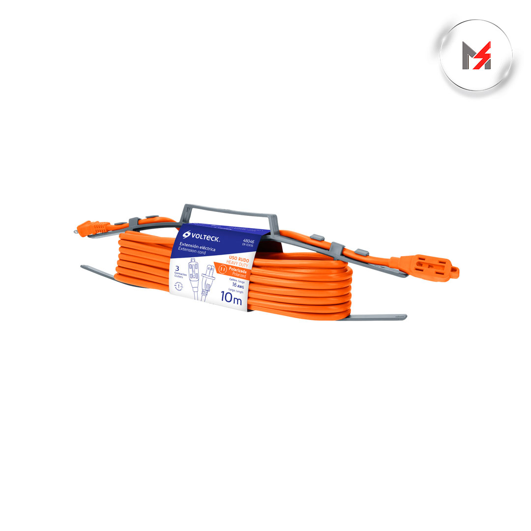 EXTENSION ELECTRICA USO RUDO 10 M 2X16 AWG X VOLTECK TRUPER 48046 - Mersol Sureste México