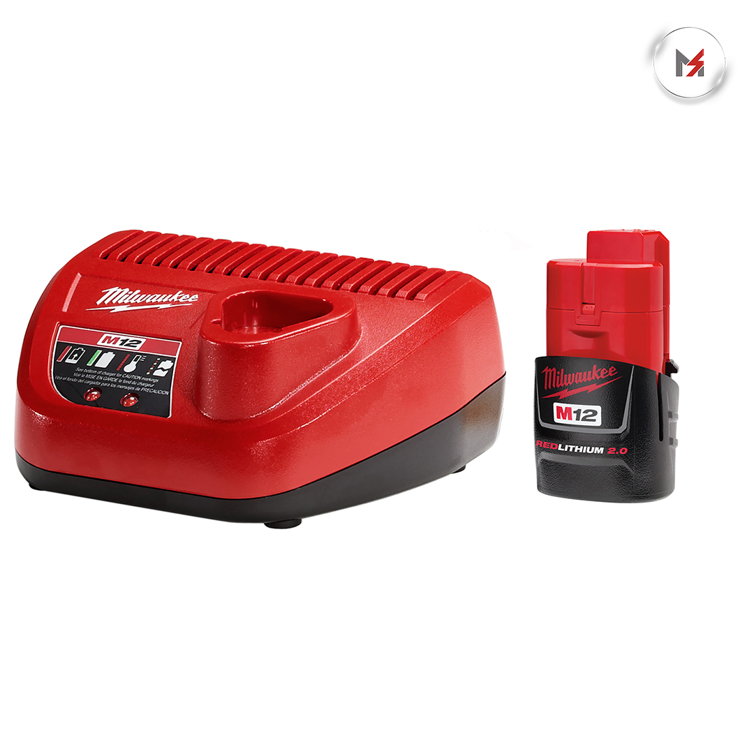 BATERIA COMPACTA REDLITHIUM 2.0 Y CARGADOR M12 MILWAUKEE MILWAUKEE 48592420 - Mersol Sureste México