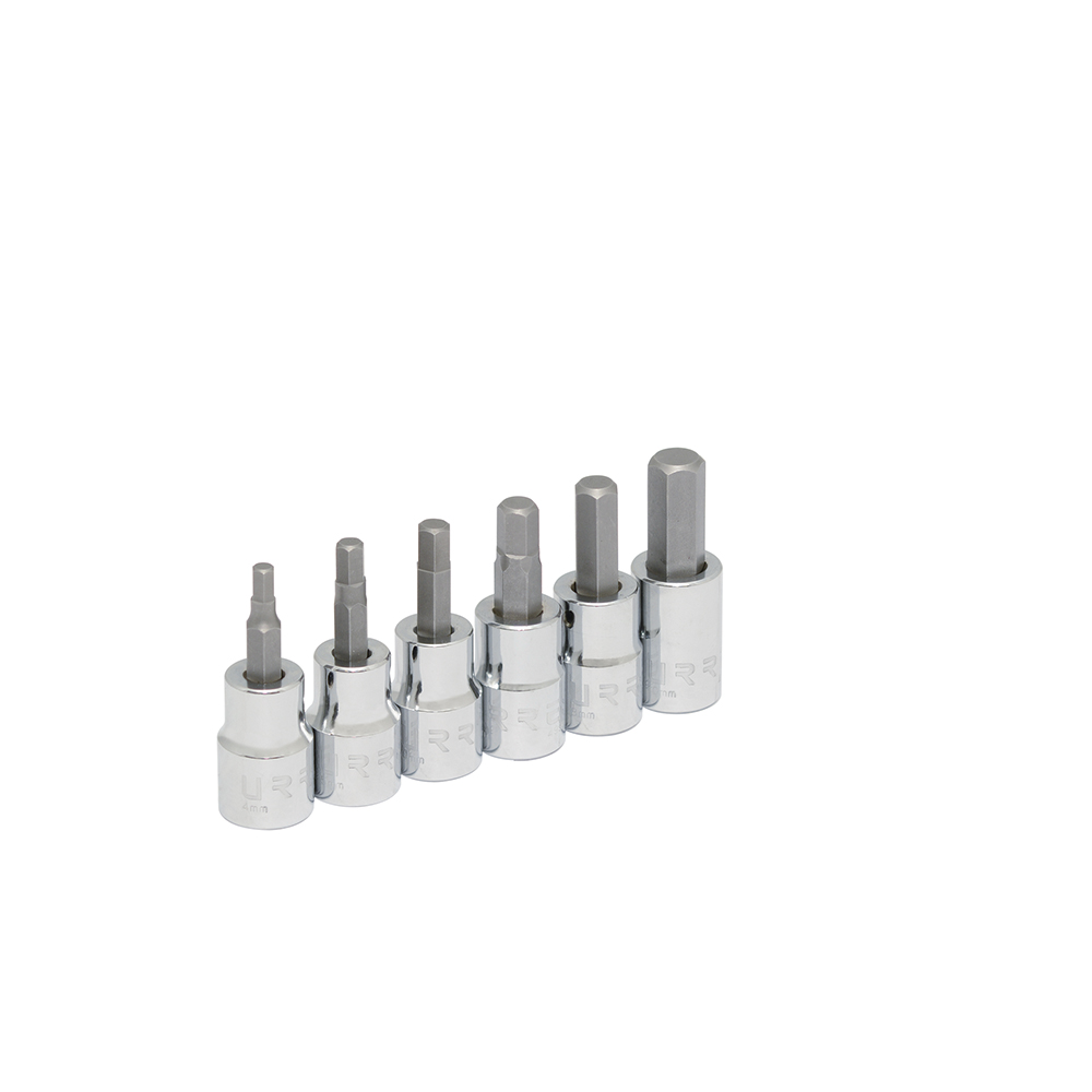 JGO. 6 DADOS PUNTA HEXAGONAL  METRICOS 3/8 URREA URREA 4990M6 - Mersol Sureste México