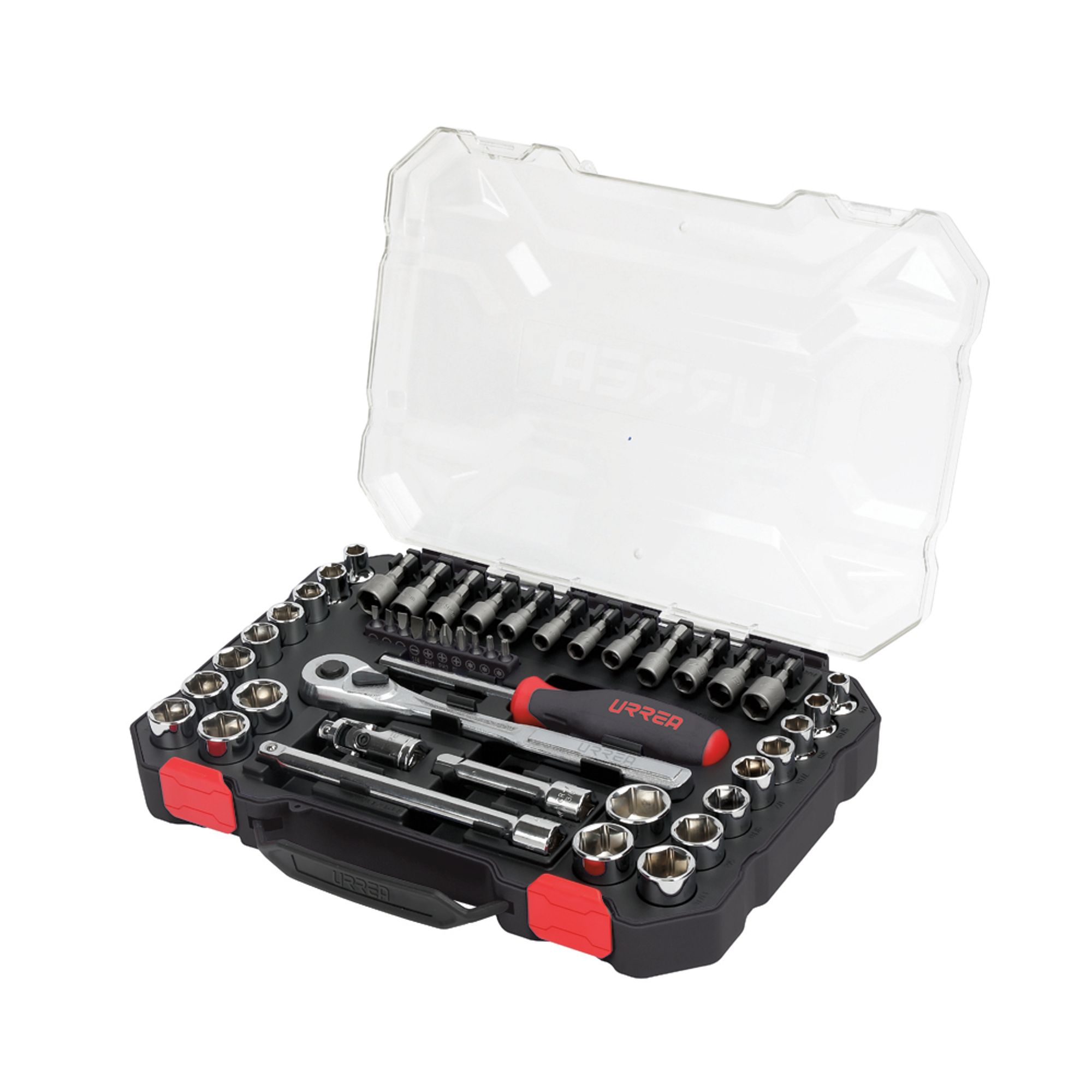 JUEGO DADOS Y ACCESORIOS CUADRO DE 3/8in COMBINADO 47 PZS URR URREA 5201CD - Mersol Sureste México