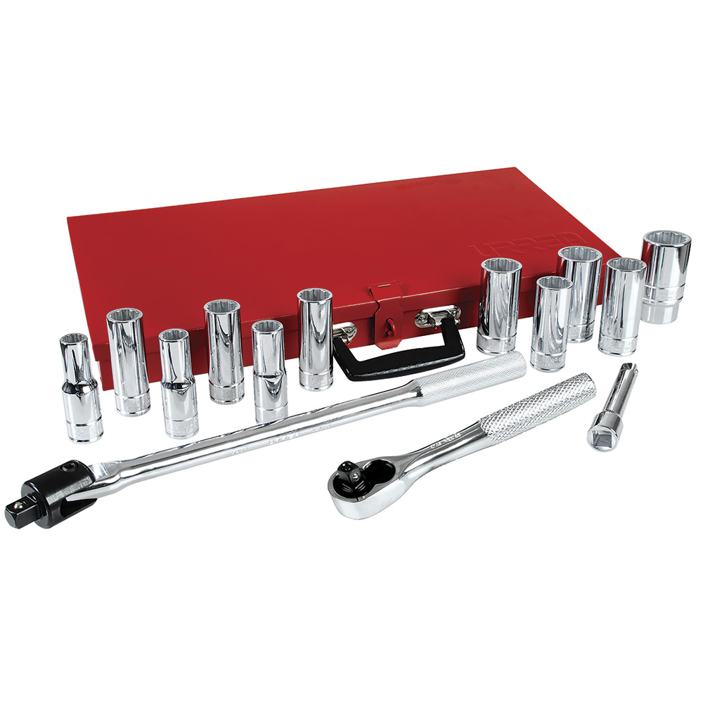 JGO DE DADOS LARGOS Y ACCESORIOS CUADRO 1/2" EN PULGADAS 15 PZS URREA URREA 5300A - Mersol Sureste México