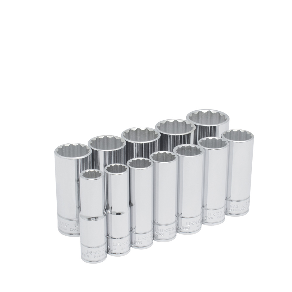 JGO. 12 DADOS LARGOS EN PULGADAS 1/2in EN RIEL URREA URREA 54107 - Mersol Sureste México
