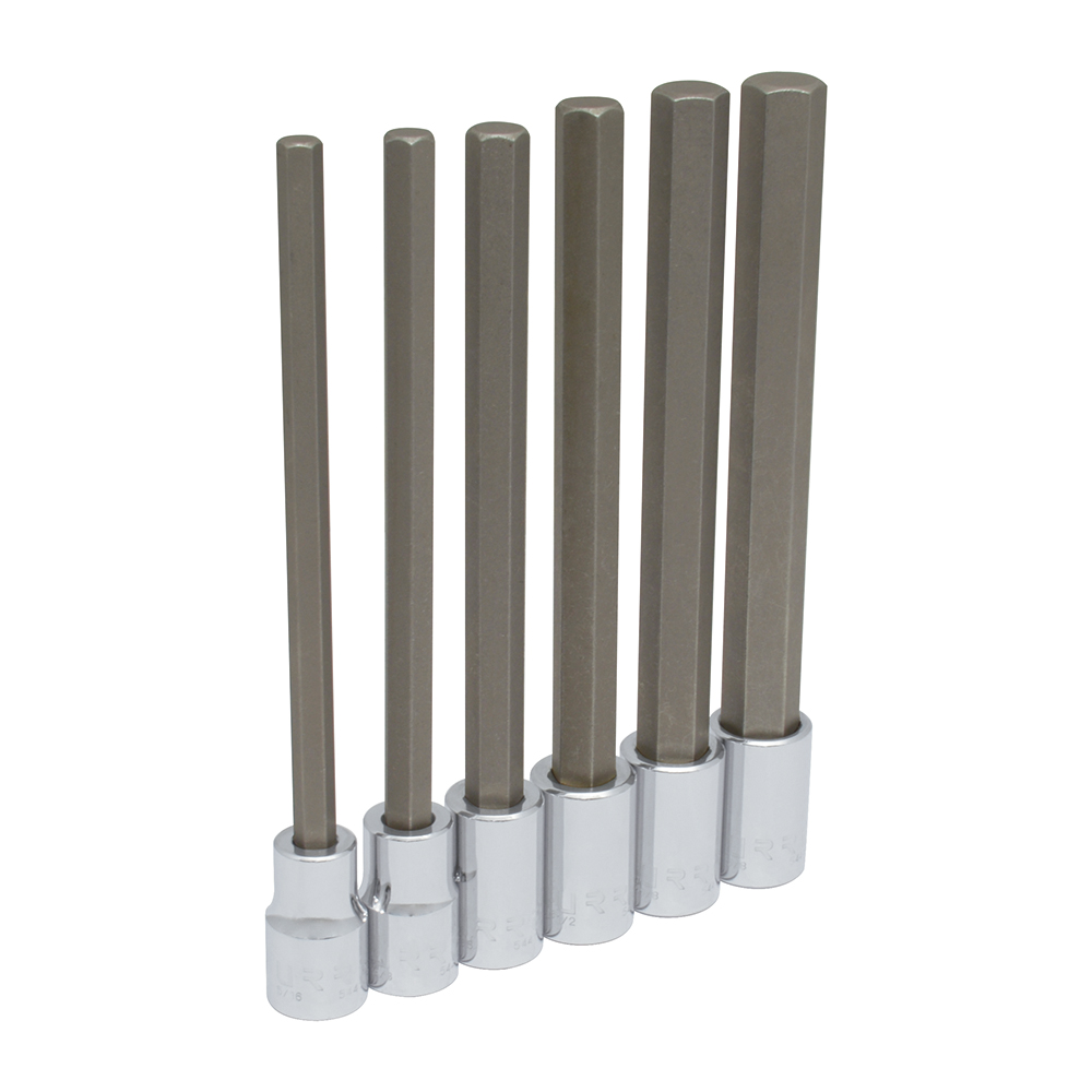 JGO. 6 DADOS PUNTA HEXAGONAL  LARGAS EN PULGADAS 1/2in URREA URREA 54416L - Mersol Sureste México