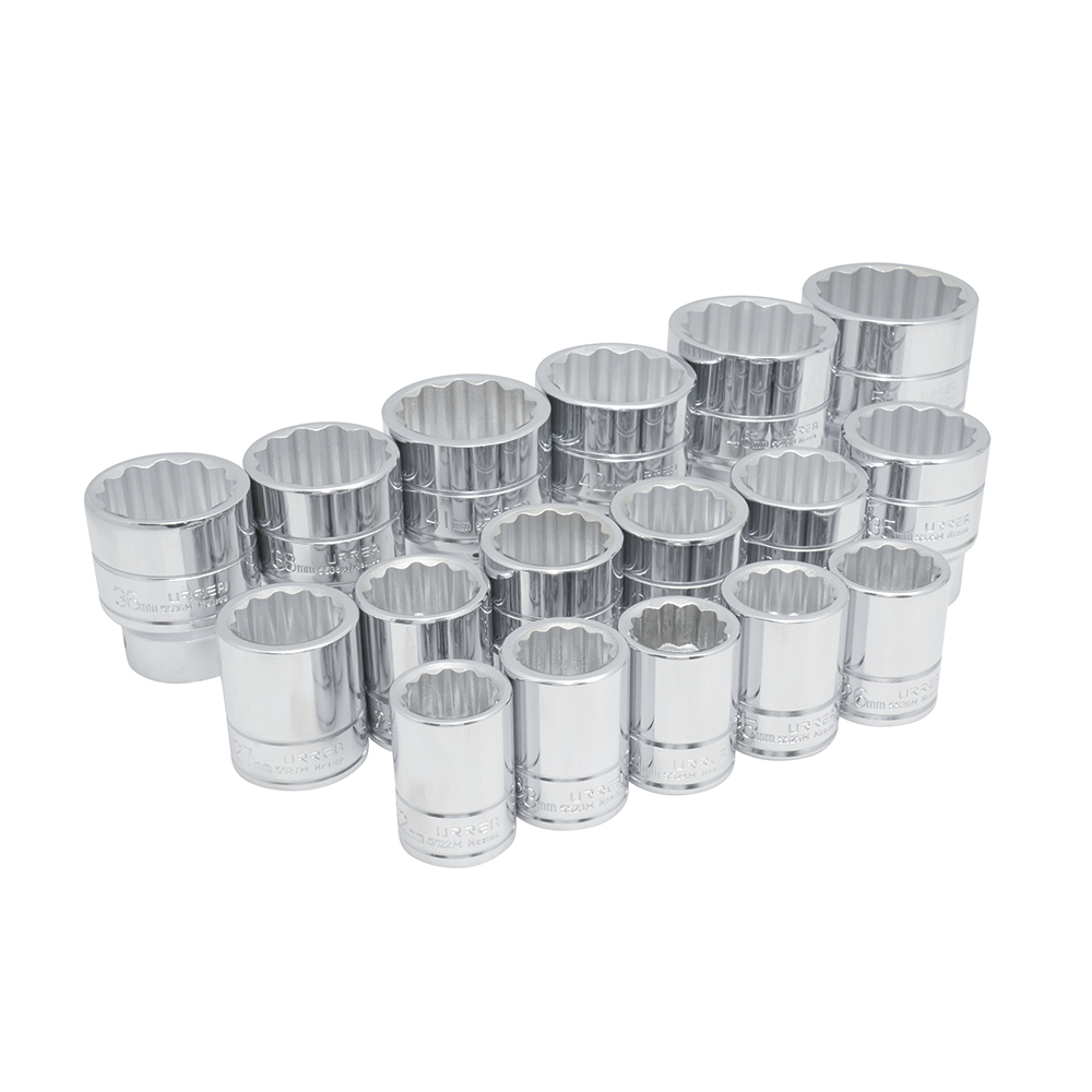 DADOS CUADRO 3/4 DE 12 PUNTAS METRICOS JGO 17 PIEZAS URREA URREA 55205 - Mersol Sureste México