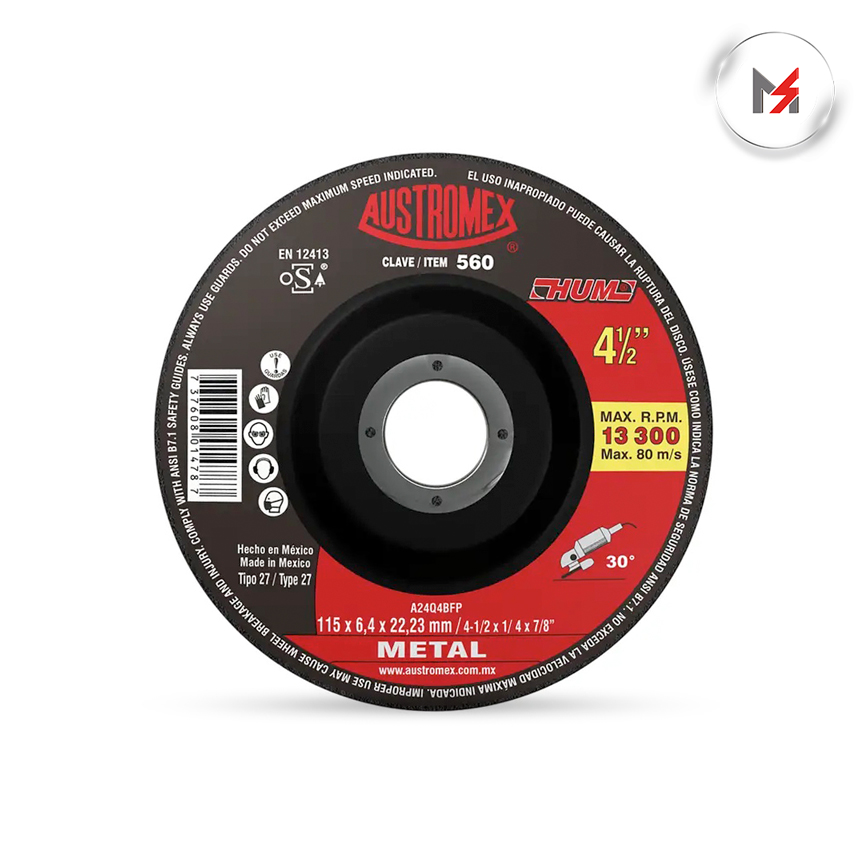 DISCO DESBASTE METAL 4-1/2 x 1/4 x 7/8 AUSTROMEX