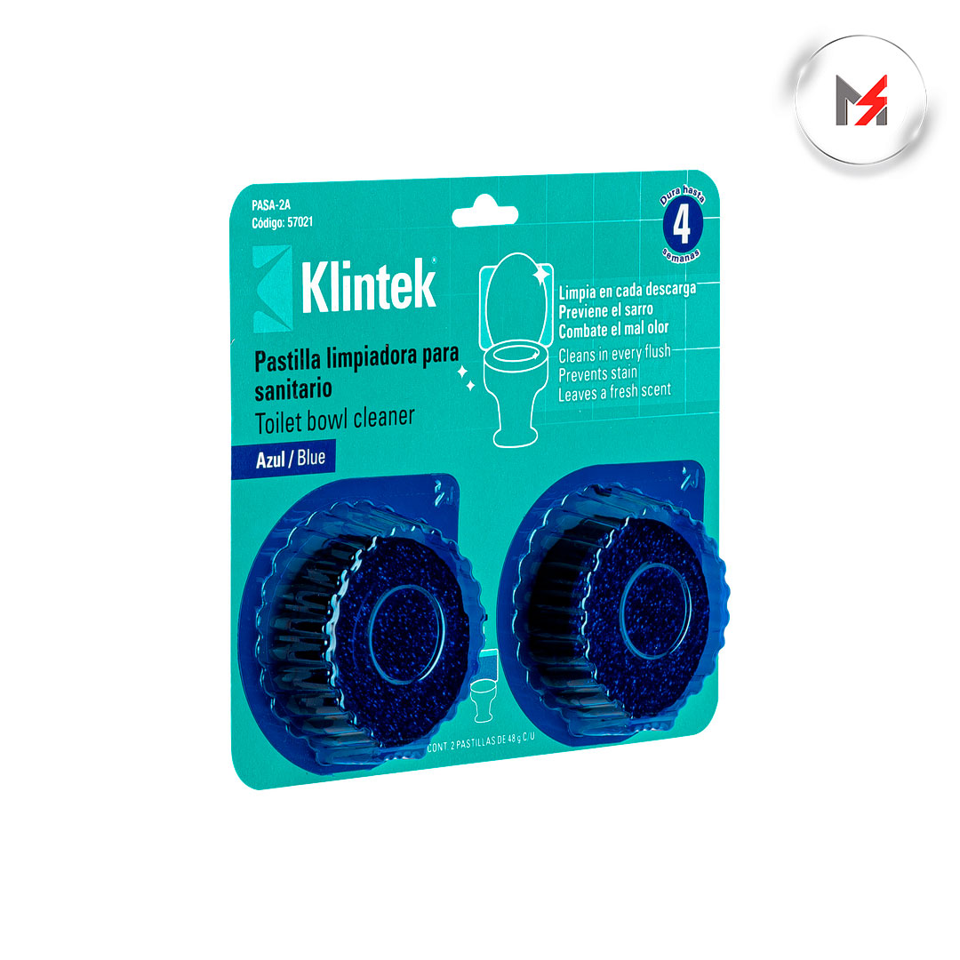 PASTILLAS DESODORANTE PARA TANQUE AZUL 2 PIEZAS KLINTEK TRUPER 57021 - Mersol Sureste México