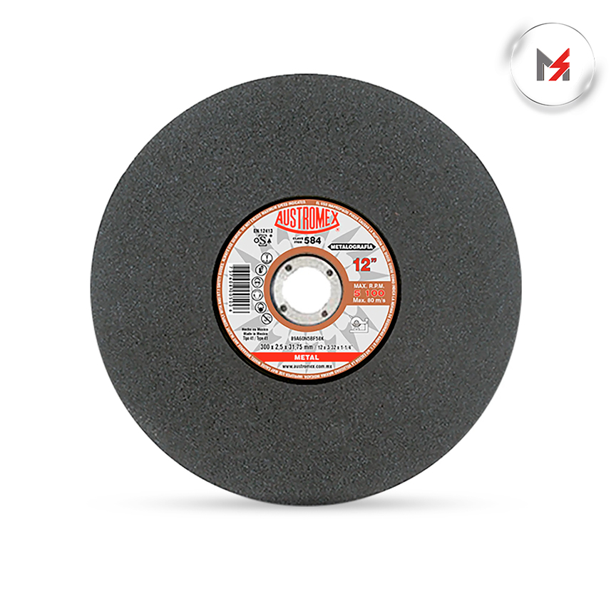 DISCO CORTE METAL 12 x 3/32 x 1-1/4 CLASICA-89A AUSTROME AUSTROMEX 584 - Mersol Sureste México