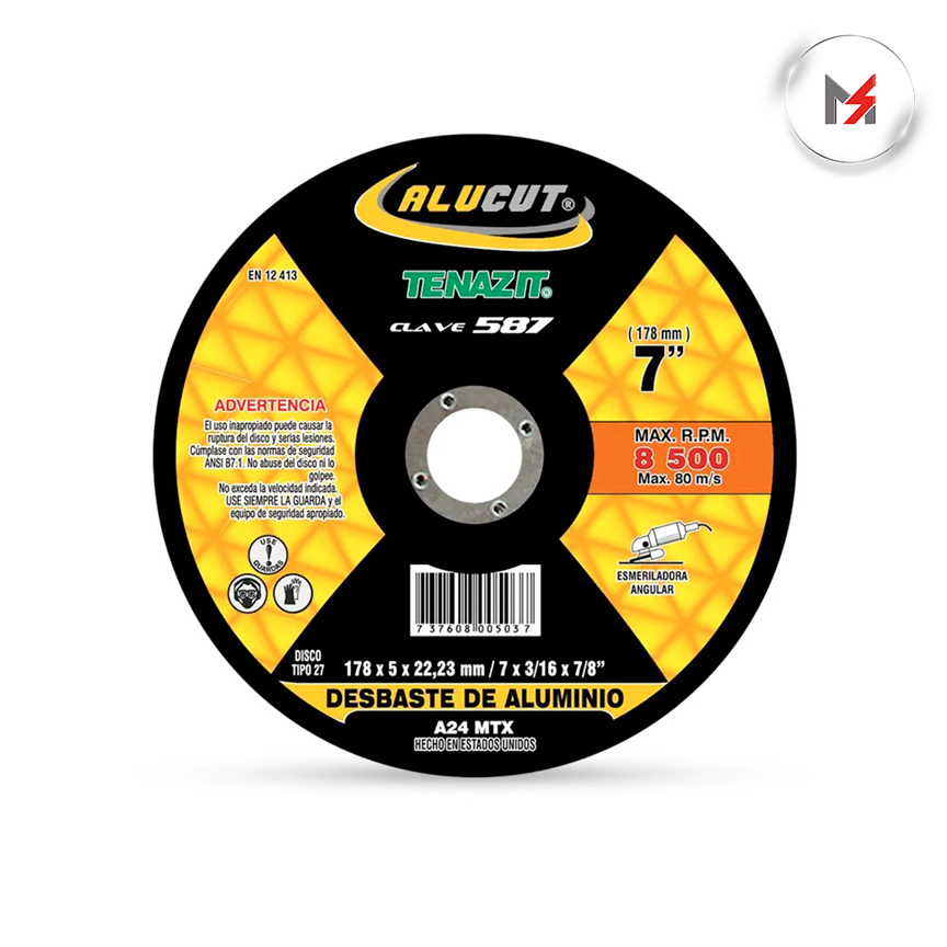 DISCO DESBASTE ALUMINIO 7 x 3/16 x 7/8 MOD. 587 AUSTROM AUSTROMEX 587 - Mersol Sureste México