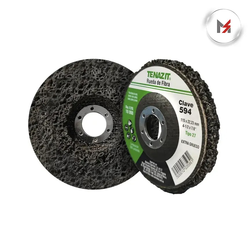 DISCO DE FIBRA P/LIMPIEZA DE METAL-PLASTICO 4 1/2 x 7/8 T27