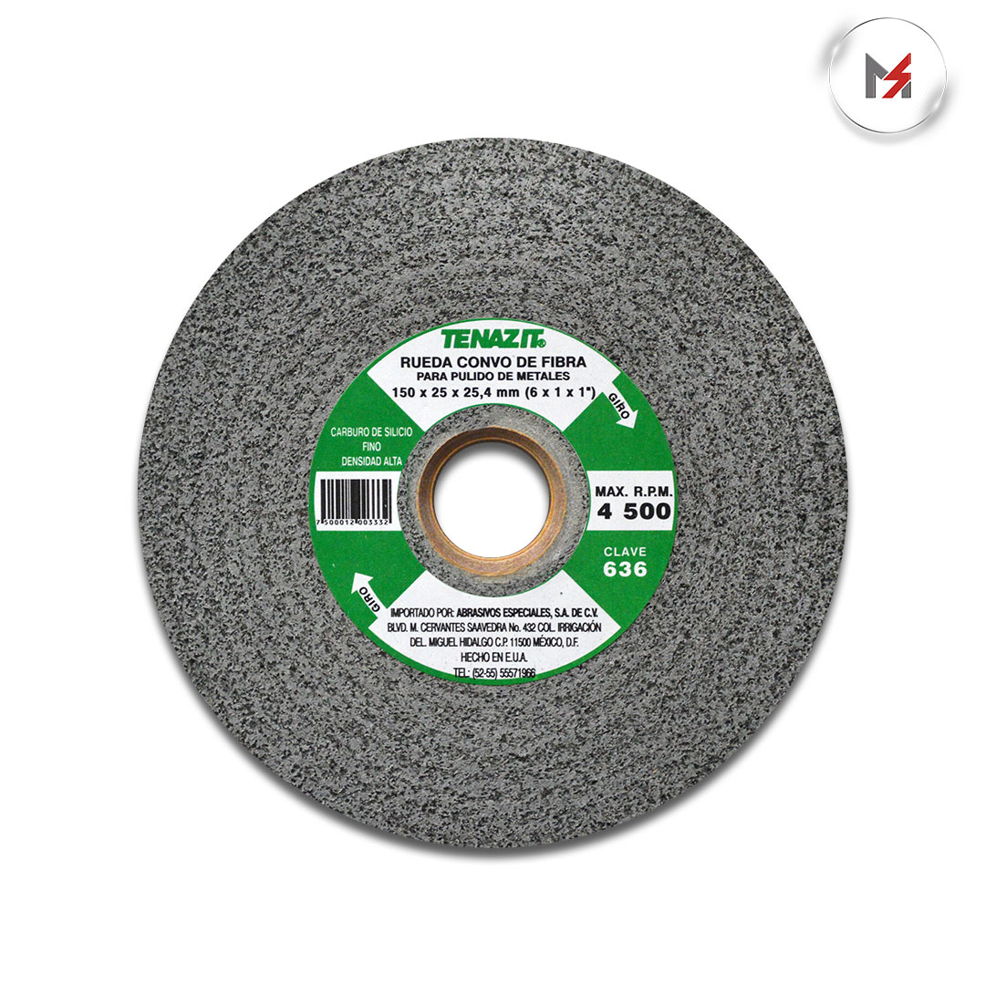 RUEDA CONVO GRANO 150 6 x 1 x 1 9S-FINO CARB. DE SILICIO AUS AUSTROMEX 636 - Mersol Sureste México