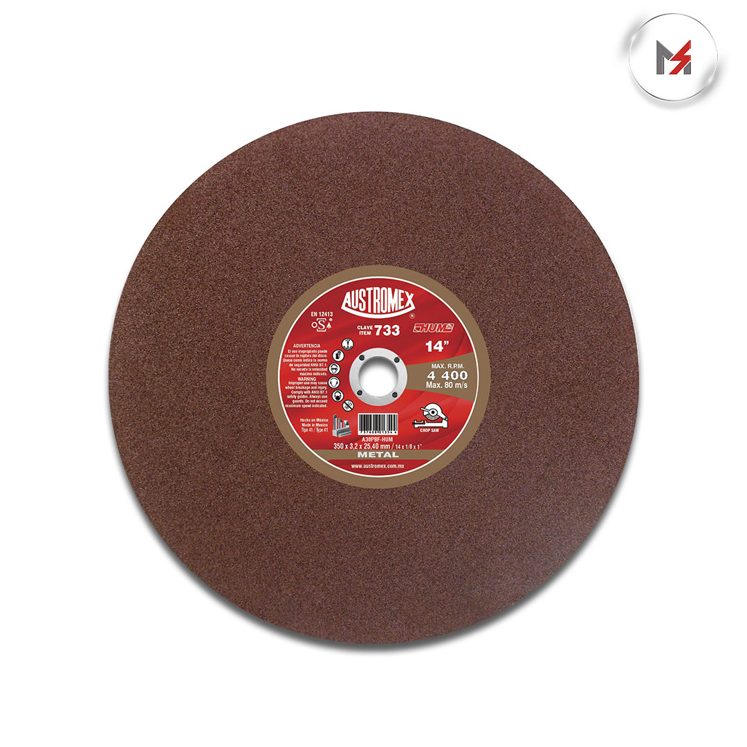 DISCO CORTE METAL 14 x 1/8 x 1 HUM AUSTROMEX AUSTROMEX 733 - Mersol Sureste México