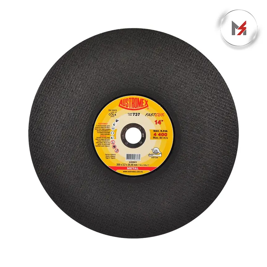 DISCO CORTE METAL 14 x 1/8 x 1 ABRASIVO FASTCUT AUSTROMEX AUSTROMEX 737 - Mersol Sureste México