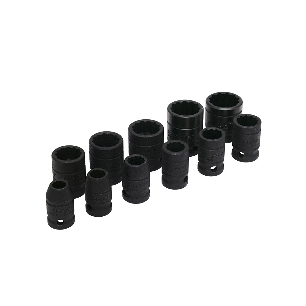 JGO. 11 DADOS IMPACTO PULGADAS CUADRO 1/2in 12 PUNTAS URREA URREA 74101 - Mersol Sureste México