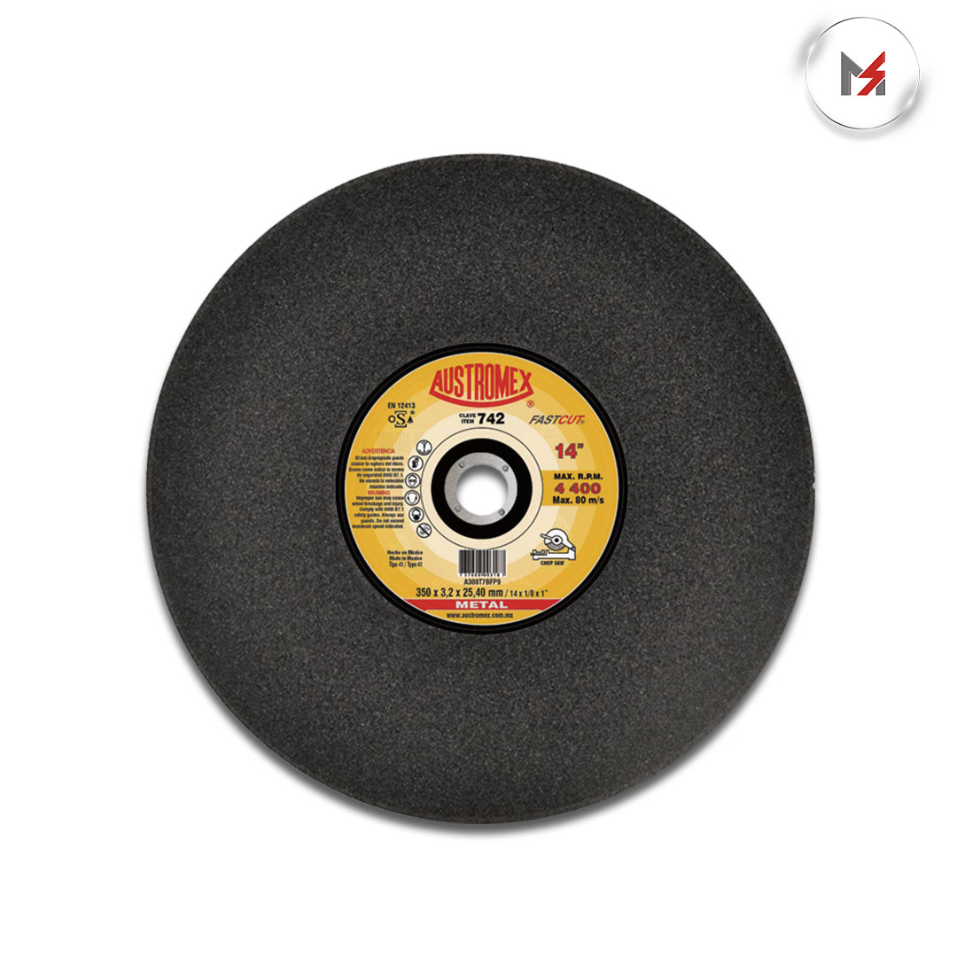 DISCO PARA CORTE DE METAL SOLIDOS14 X 1/8 X 1 AUSTROMEX 742 - Mersol Sureste México