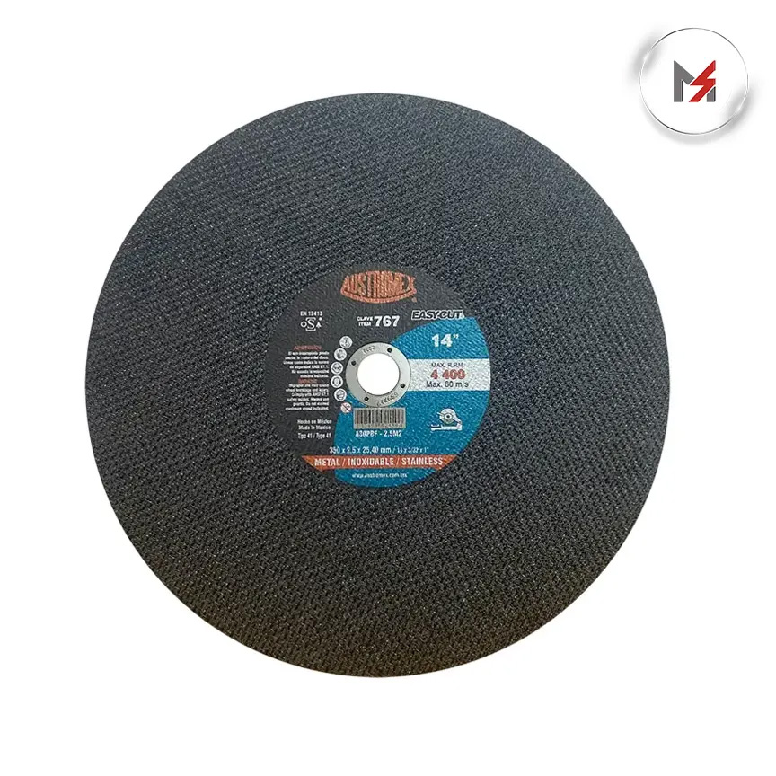 DISCO CORTE ULTRADELGADO DOBLE MALLA 14 X 3/32 X 1 EASYCUT A AUSTROMEX 767 - Mersol Sureste México
