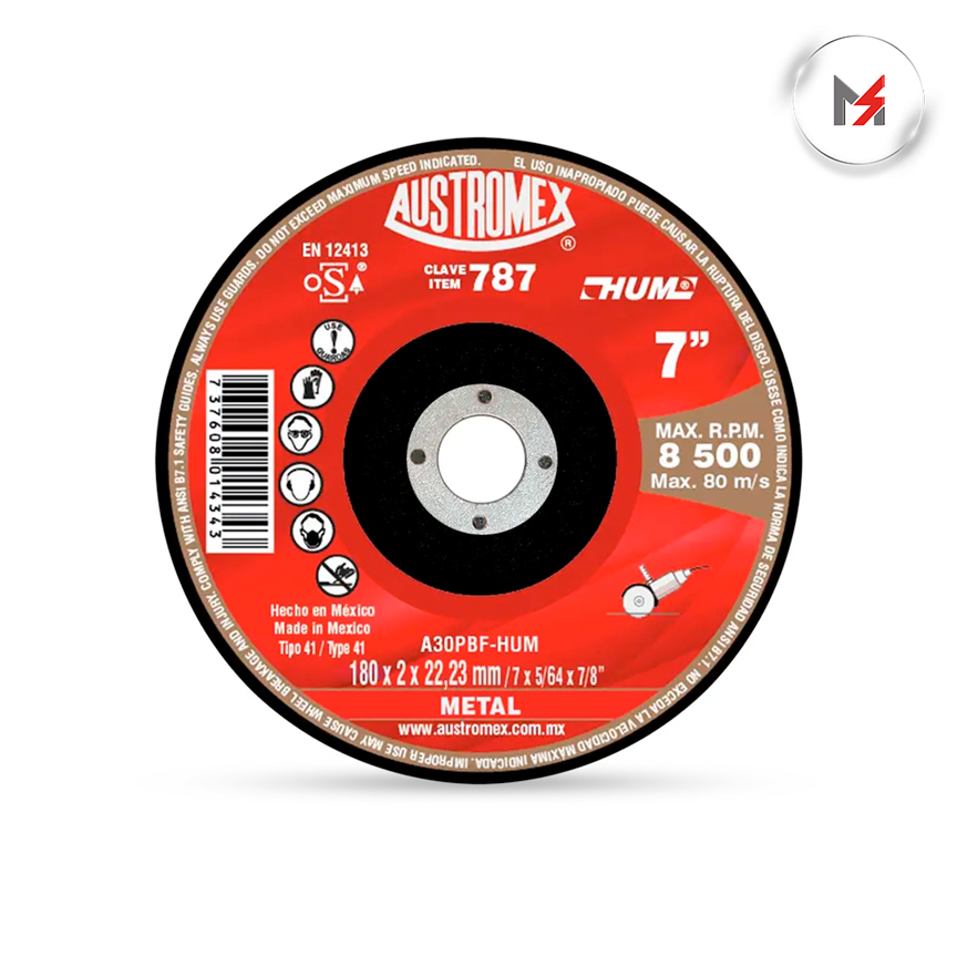 DISCO CORTE METAL 7 x 3/32 x 7/8 HUM AUSTROMEX AUSTROMEX 787 - Mersol Sureste México