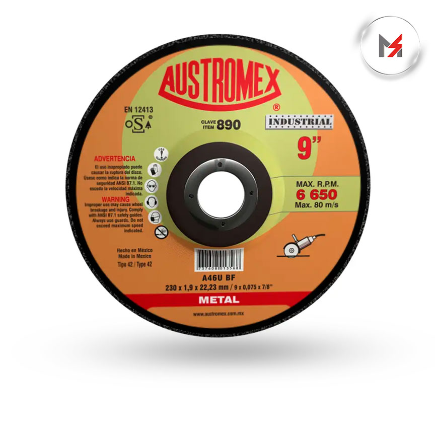 DISCO CORTE METAL CENTRO DEPRIMIDO  9 x 5/64 x 7/8 AUSTROMEX AUSTROMEX 890 - Mersol Sureste México