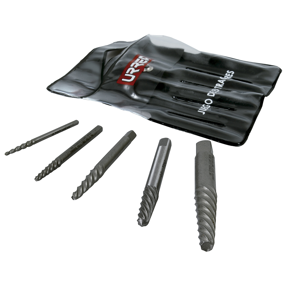 JGO. EXTRACTOR inCOLA DE COCHINOin P/TORNILLOS 5 PIEZAS URREA URREA 9500B - Mersol Sureste México