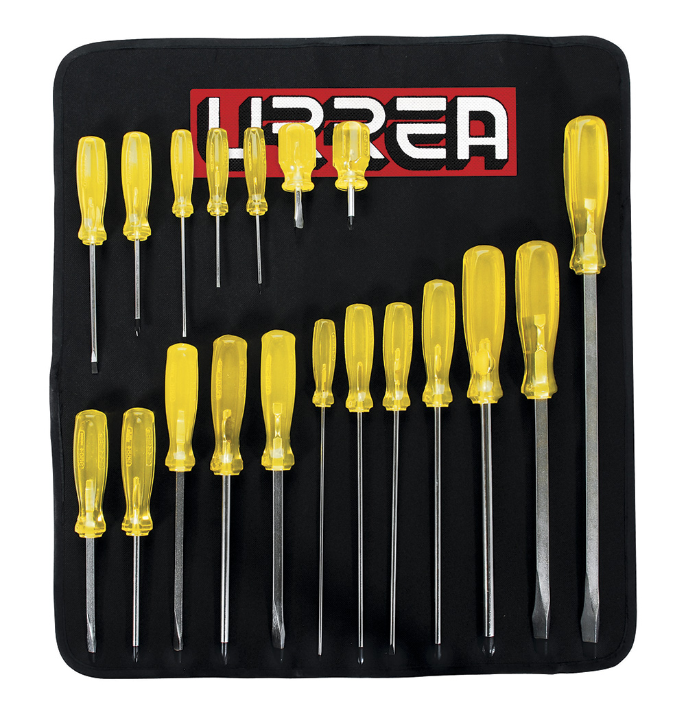 JGO. 19 DESTORNILLADORES AMBAR COMBINADO URREA