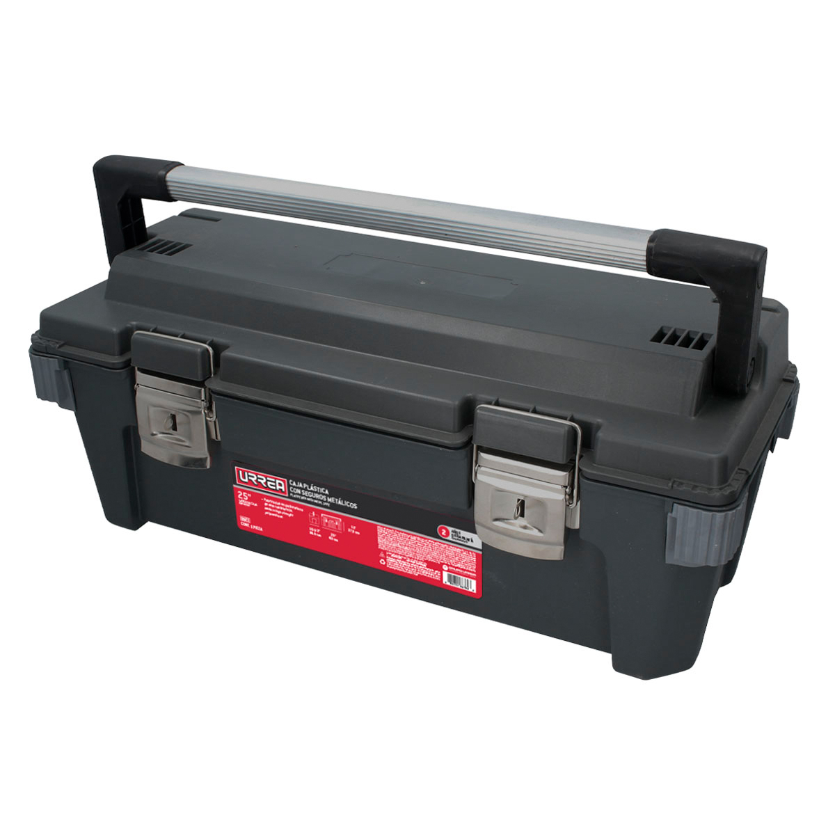 CAJA PORTAHERRAMIENTAS PLASTICA CON BROCHES METALICOS 25in X URREA 9921 - Mersol Sureste México