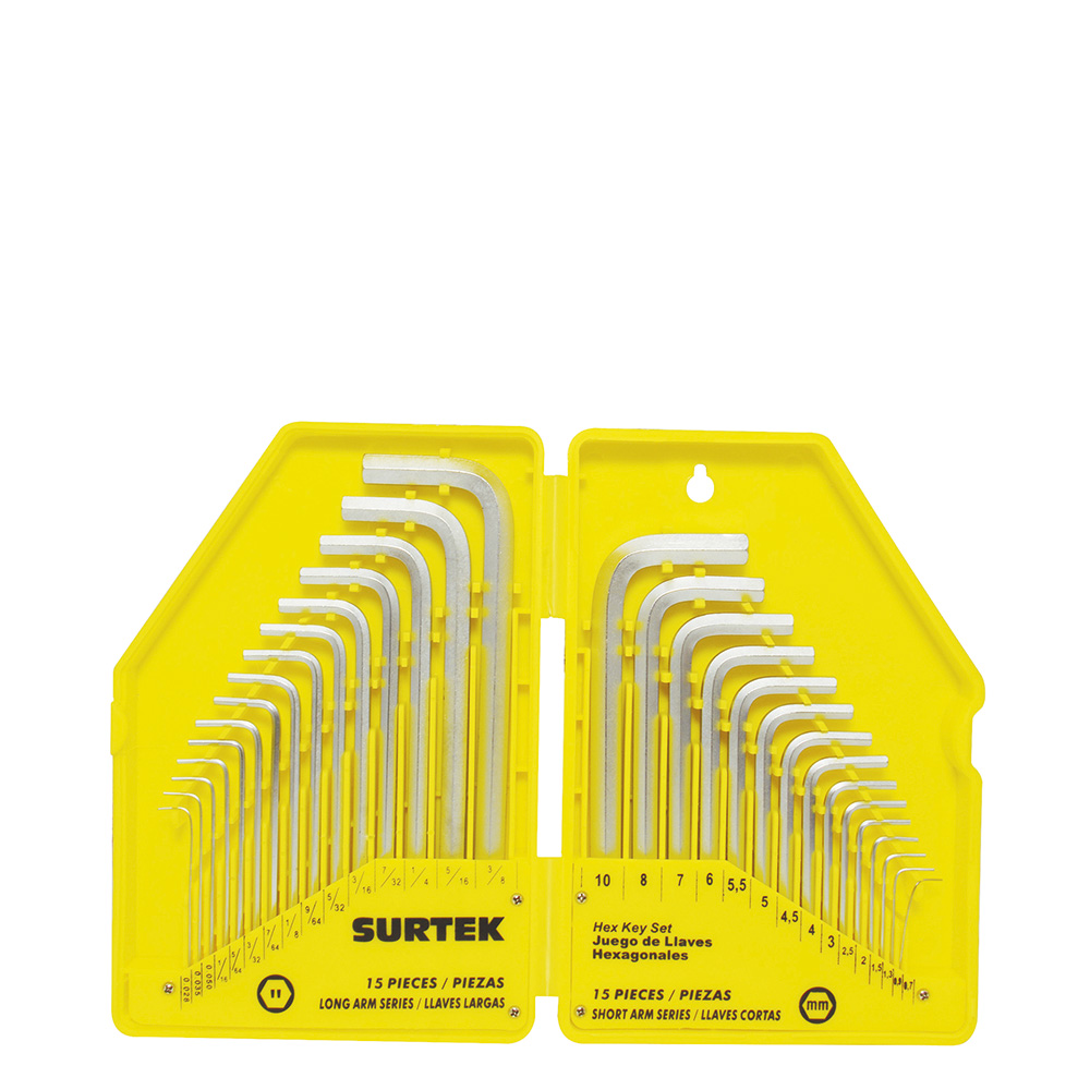 JGO. ESTUCHE COMBINADO 30 LLAVES HEXAGONALES inLin SURTEK SURTEK ALLF30 - Mersol Sureste México