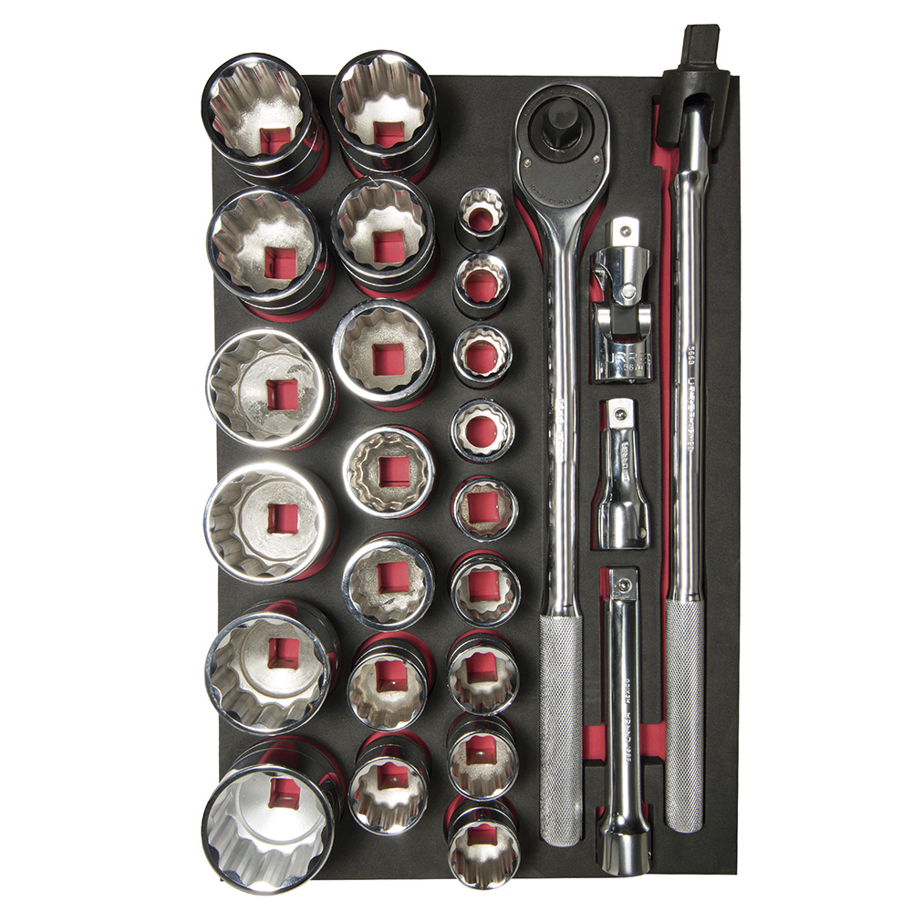 JGO. DADOS CORTOS Y ACCESORIOS CUADRO 3/4in EN PULGADAS 27 PI URREA CH301 - Mersol Sureste México