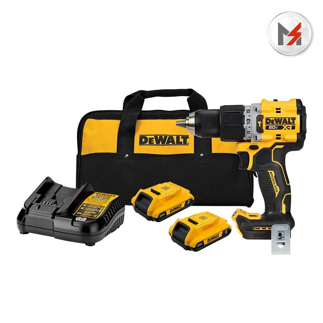 KIT TALADRO/ATORNILLADOR PERCUTOR 1/2 13MM SIN CARBONES 20V DEWALT DCD805D2-B3 - Mersol Sureste México