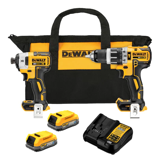 TALADRO PERCUTOR Y ATORNILLADOR IMPACTO 20V MAX C/2 BAT POWE DEWALT DCK287E2-B3 - Mersol Sureste México