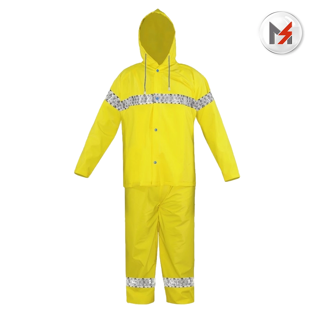 IMPERMEABLE JGO. CHAQUETIN Y PANTALON T-MD (AMARILLO-GRUESO) C/REFLEJANTE JYRSA DD-1121-MDCR - Mersol Sureste México