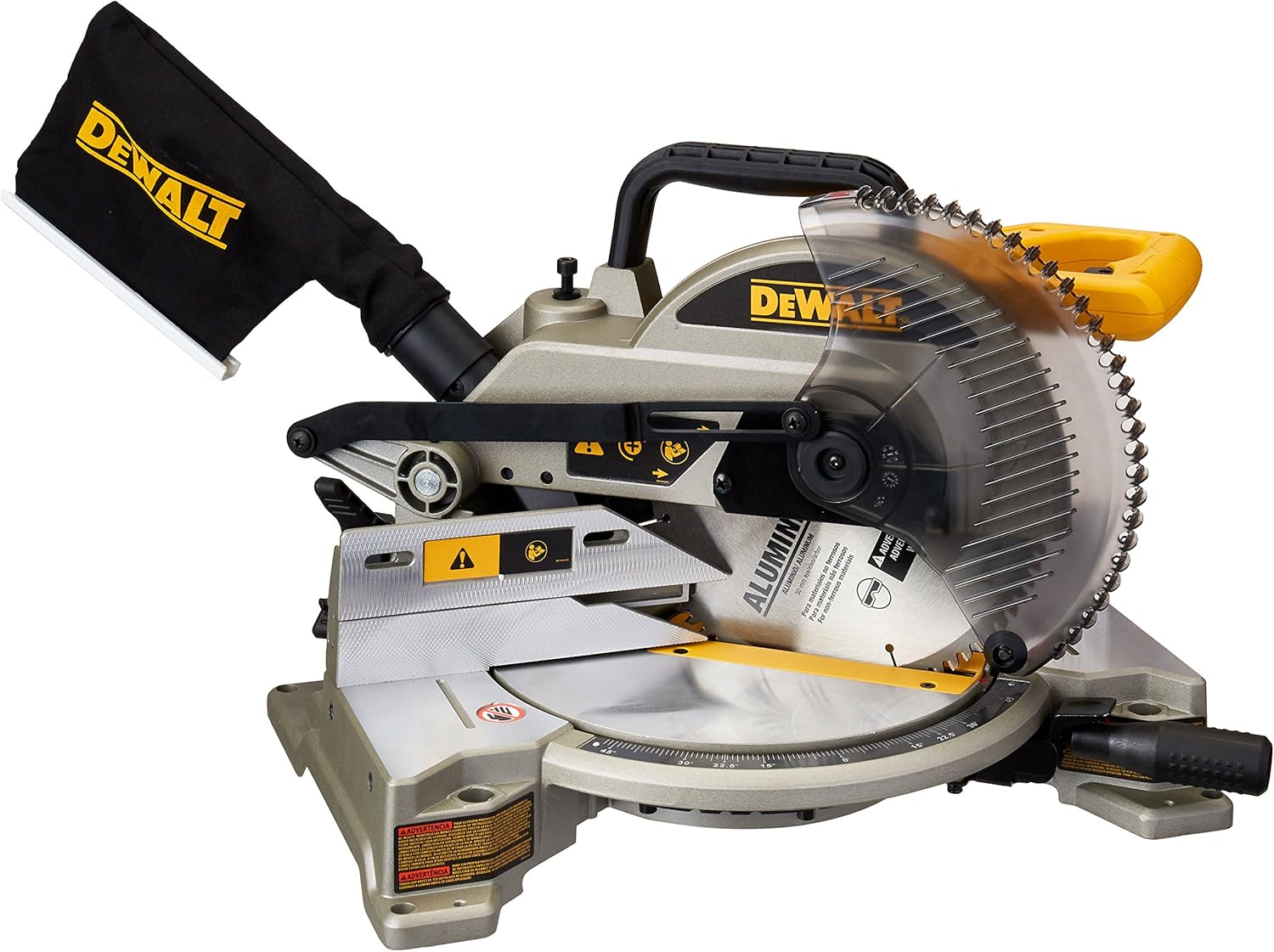 SIERRA INGLETADORA DE BISEL SIMPLE 12 4000RPM DEWALT DEWALT DWS715 - Mersol Sureste México