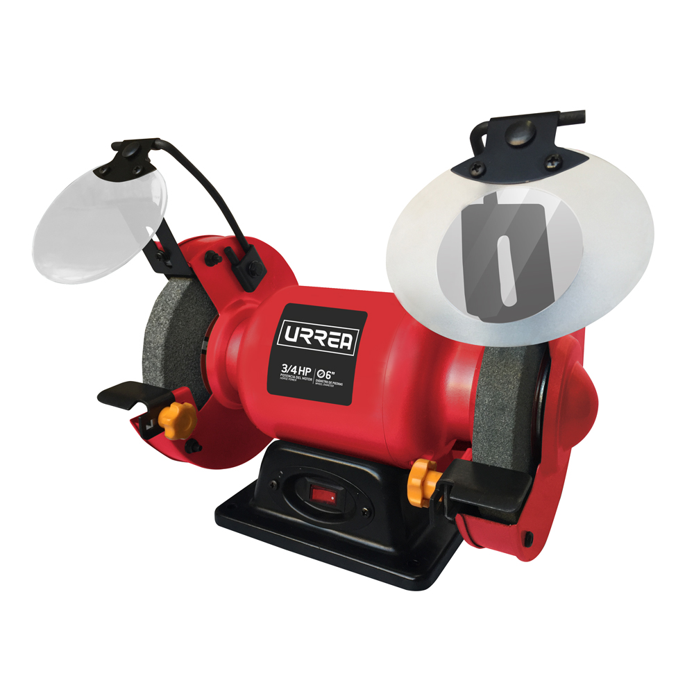 ESMERIL DE BANCO 6in .75HP 570W 127V 1 FASE USO PESADO (pvl) UR URREA EB906 - Mersol Sureste México