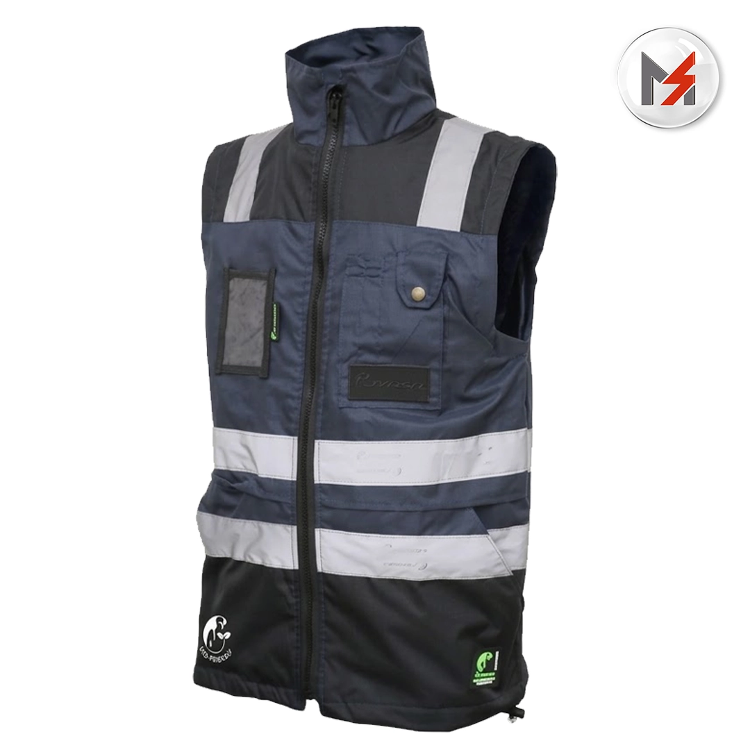 CHALECO EJECUTIVO DE TRABAJO ANSI TIPO O CLASE 1 ALTA VISIVLD AZUL/NEGRO T-2XG JYRSA JYRSA ECO-1320AZNCR2XG - Mersol Sureste México