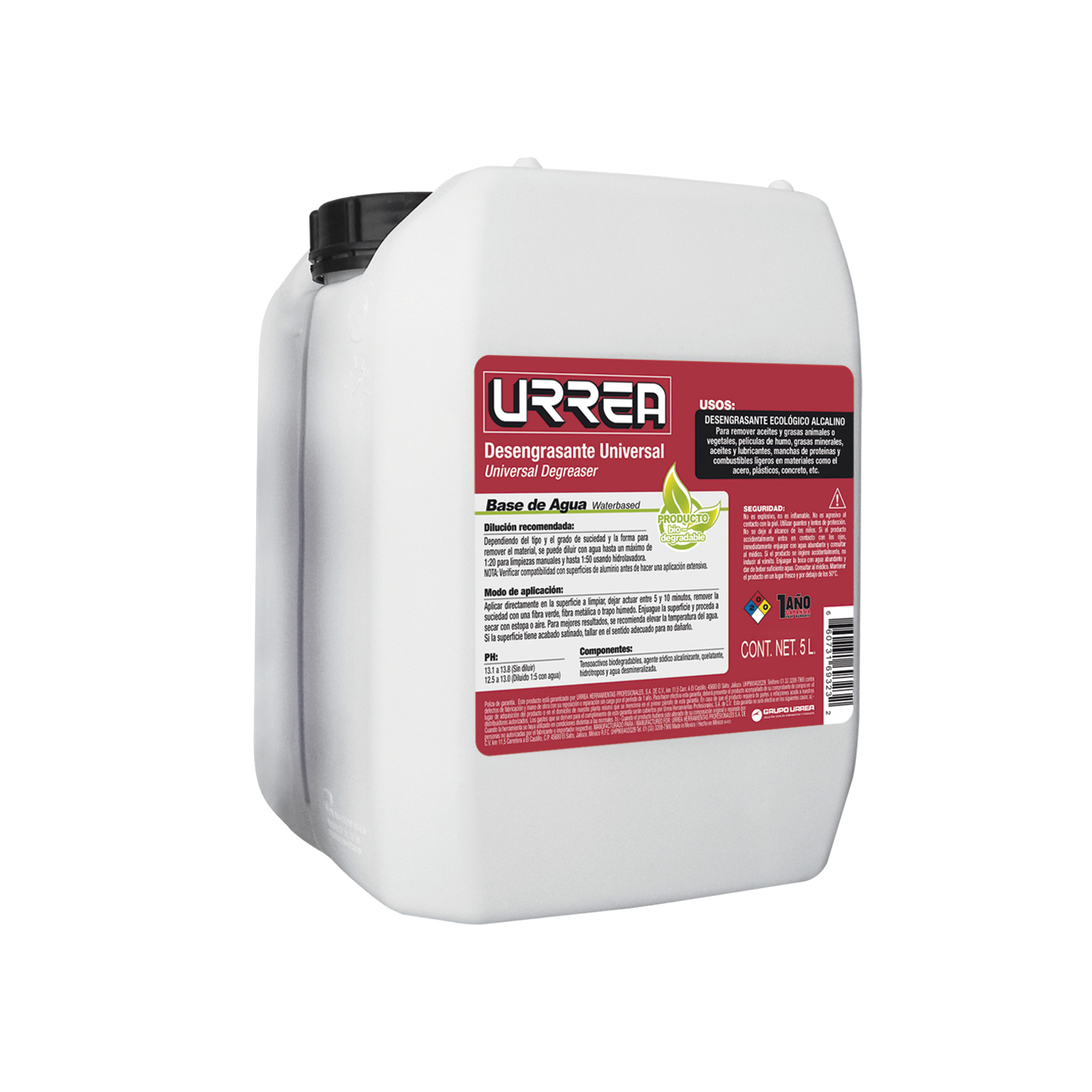 DESENGRASANTE BASE AGUA 5 LT URREA ECO15 - Mersol Sureste México