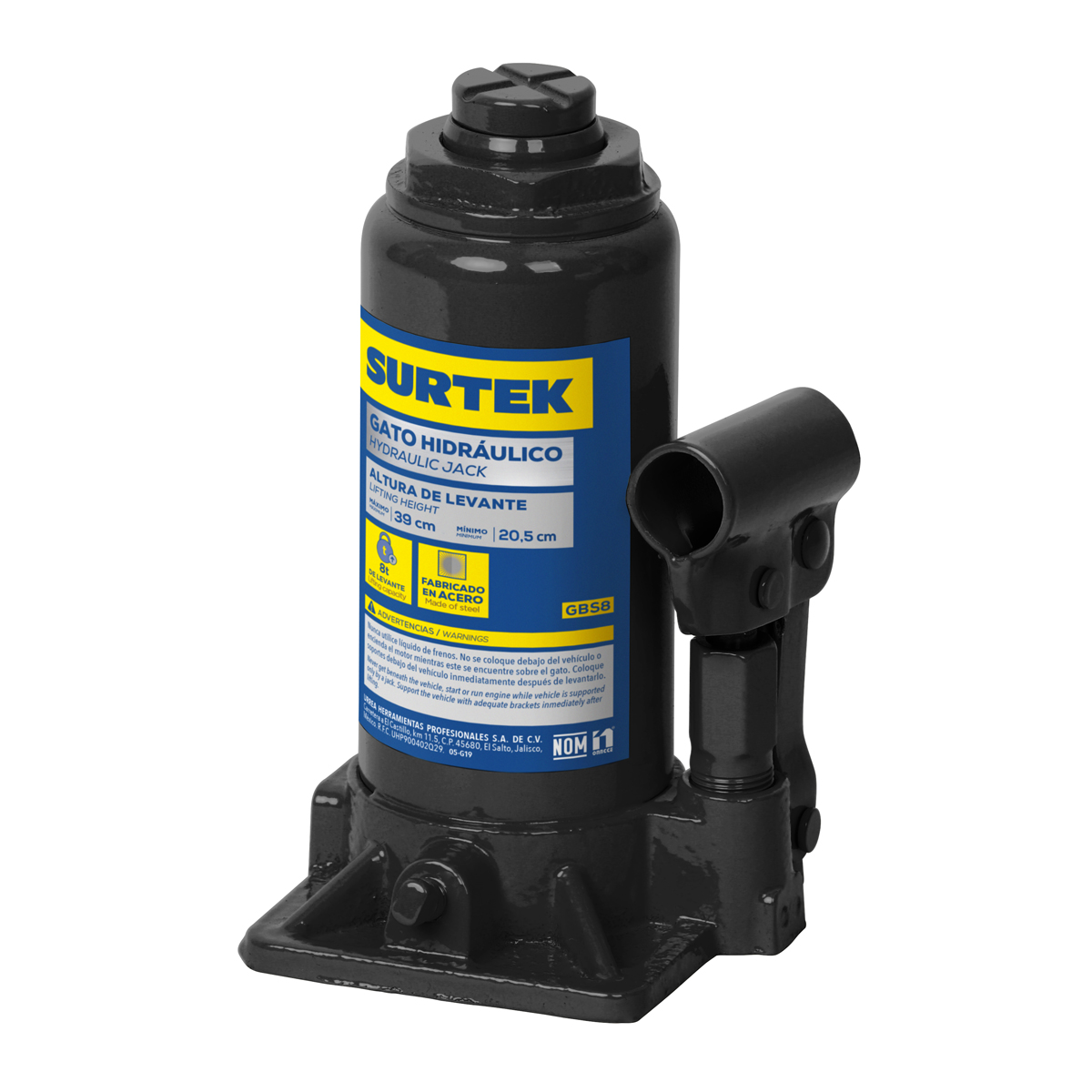GATO HIDRAULICO DE BOTELLA 8 TON SURTEK (pvl) SURTEK GBS8 - Mersol Sureste México
