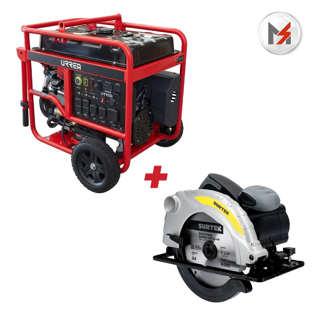 GENERADOR A GASOLINA 13000 W 713 CC VOLTAJE DE SALIDA 120-240V + SIERRA