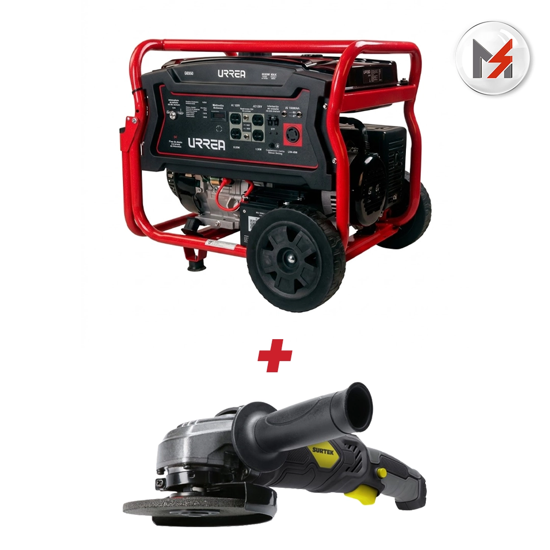 GENERADOR A GASOLINA 9000 W 457 CC VOLATJE DE SALIDA 120-240V + ESMERILADORA