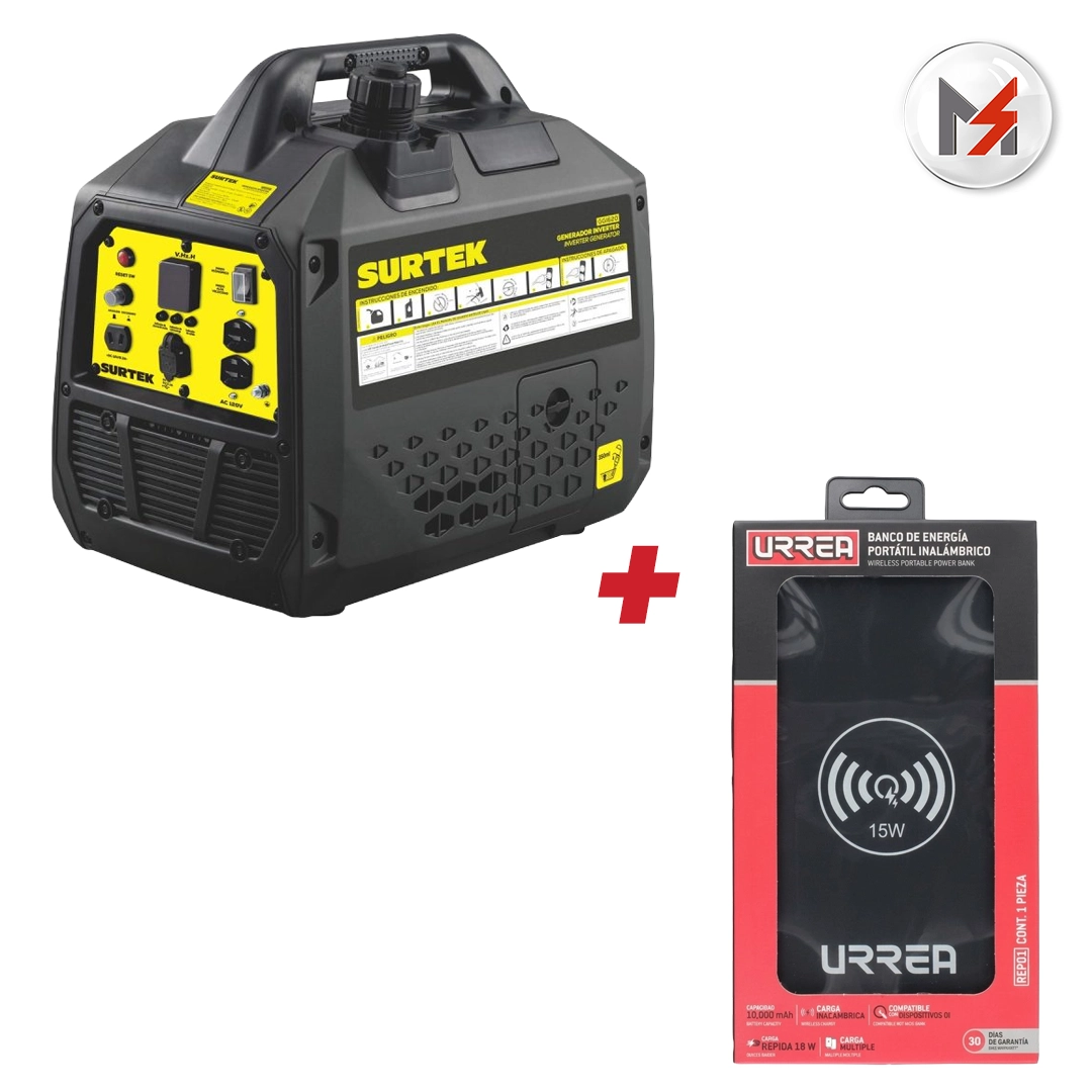 GENERADOR A GASOLINA INVERTER 2000 W 98 CC VOLTAJE DE SALIDA 120V + BANCO