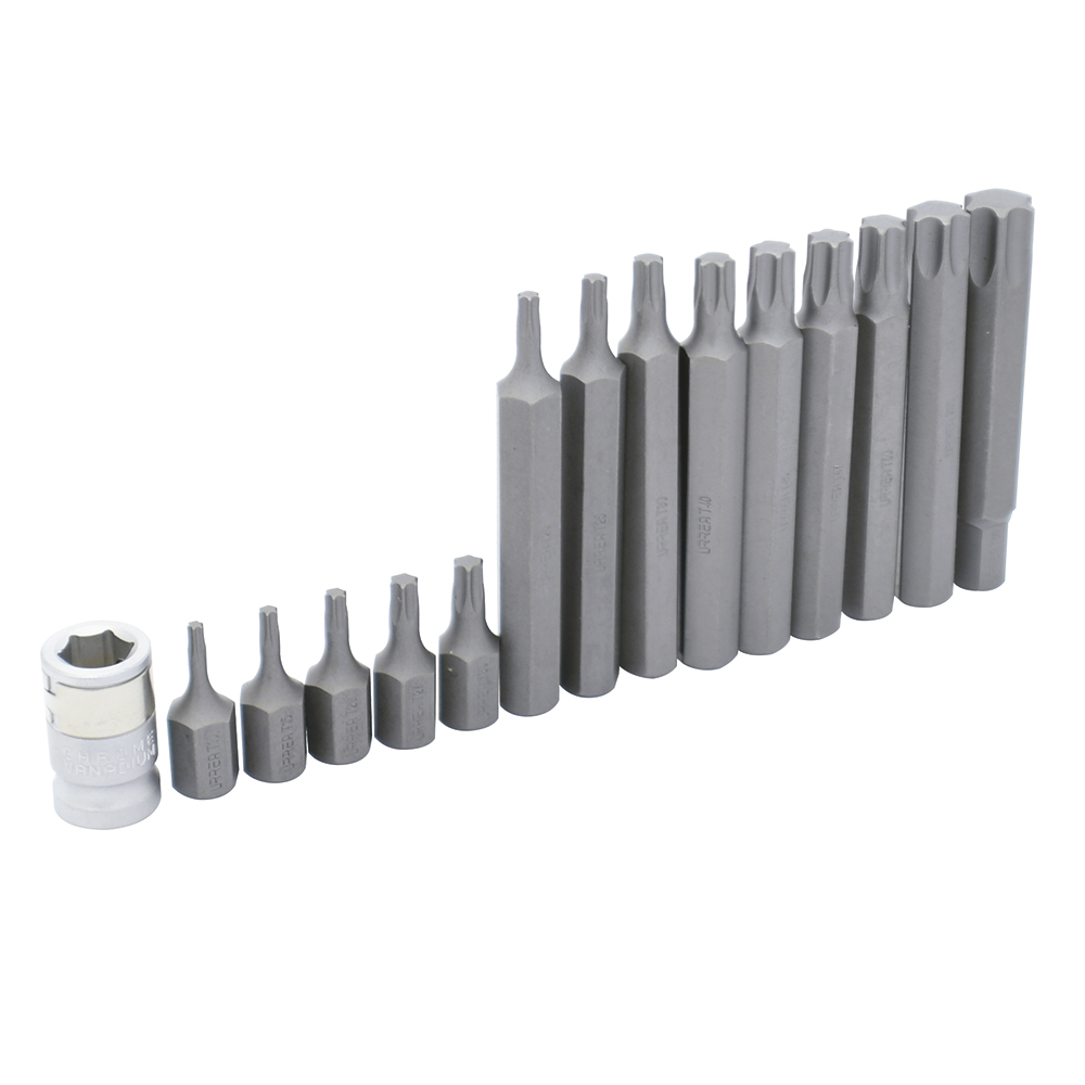 JGO 15 PZS PUNTAS TORX CORTAS Y LARGAS HEXAGONO 3/8 C/ADAPT URREA J230 - Mersol Sureste México