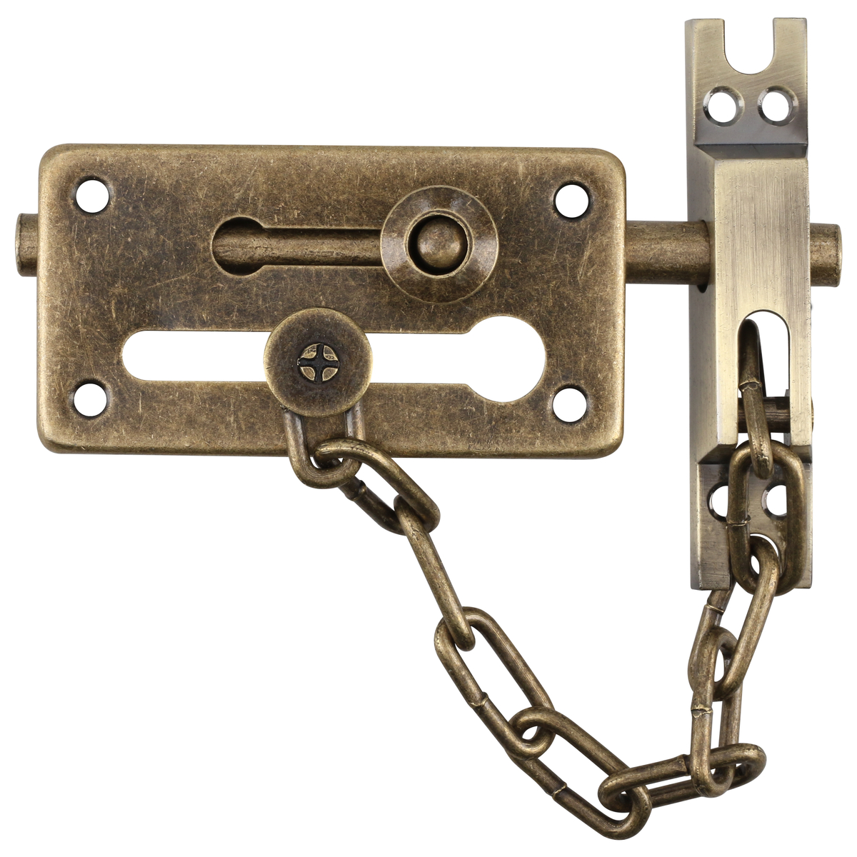 PASADOR SOBREPONER C/CADENA DE SEGURIDAD LATON ANTIGUO LOCK LOCK L048LAB - Mersol Sureste México