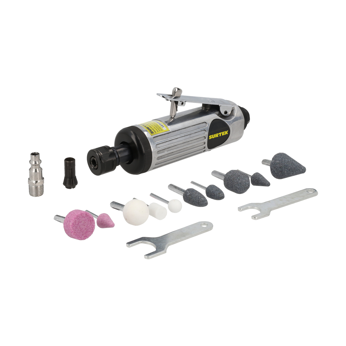 JUEGO DE MOTO-TOOL NEUMATICO RECTO CON ACCESORIOS 15 PIEZAS SURTEK