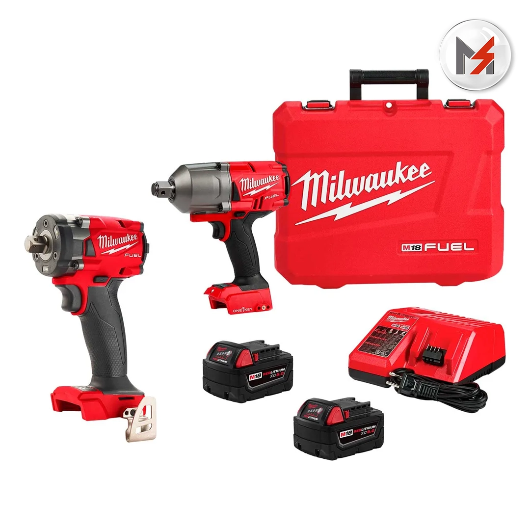 KIT LLAVE DE IMPACTO DE ALTO TORQUE M18 FUEL 3/4" ONE-KEY + LLAVE DE IMPACTO 1/2" 2855P20 MILWAUKEE